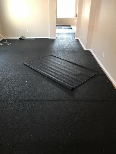 New carpet padding installed
